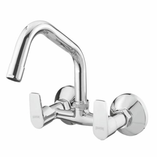 Sink Mixer Wall Mounted with Swinging Spout Chrome